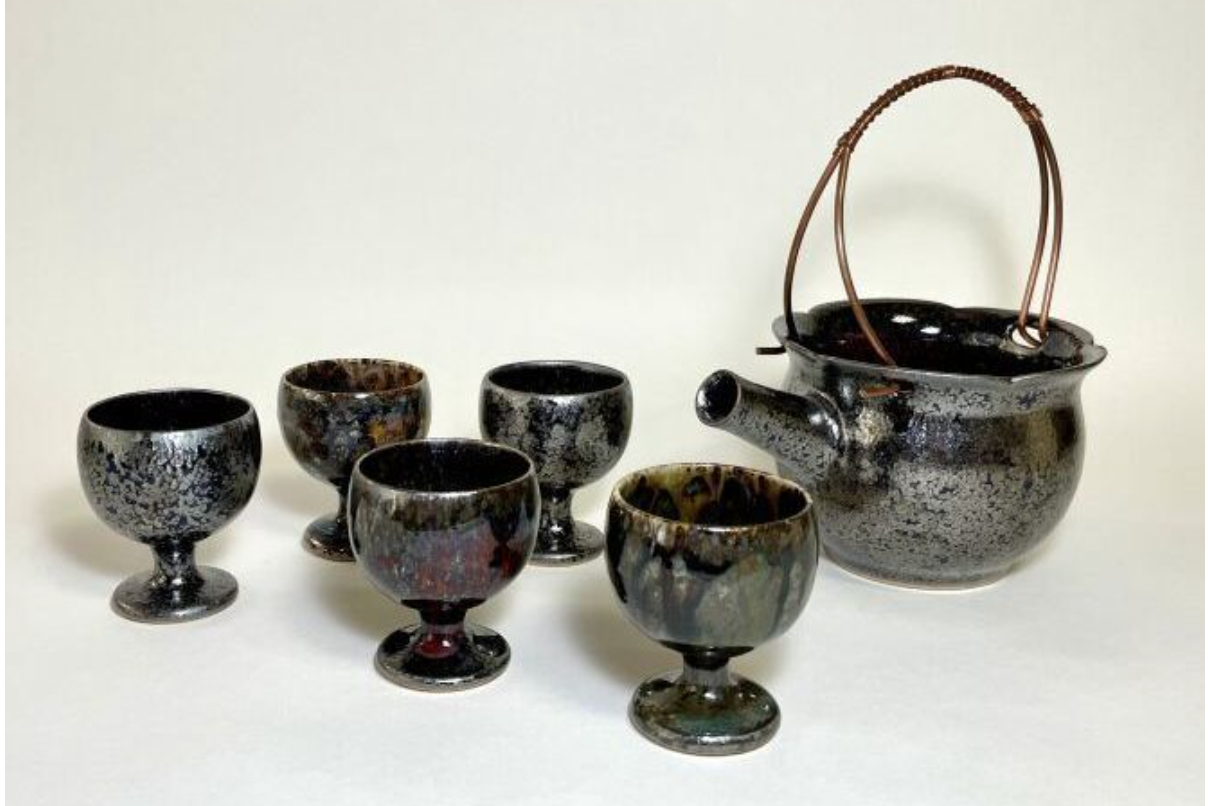Kyo Yaki / Kiyomizu Yaki Shuki Set – Tenmoku Glaze