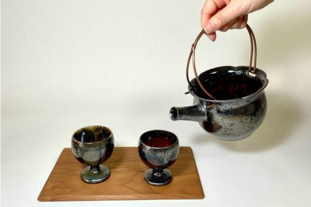 Kyo Yaki / Kiyomizu Yaki Shuki Set – Tenmoku Glaze