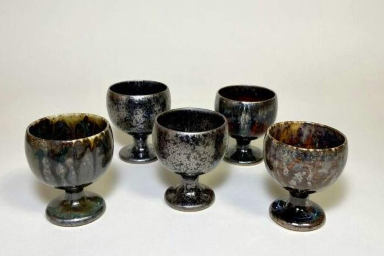 Kyo Yaki / Kiyomizu Yaki Shuki Set – Tenmoku Glaze