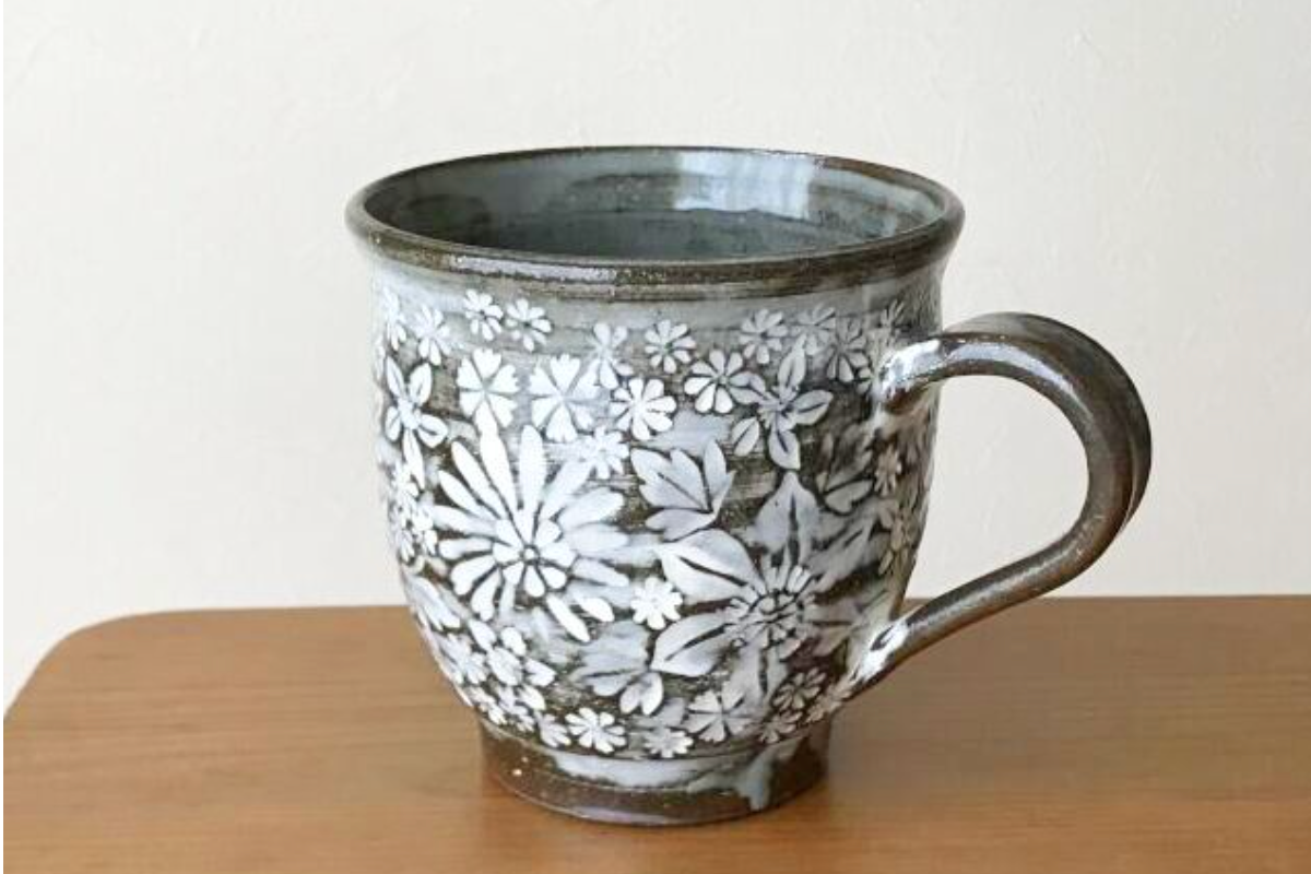 Kyo Yaki / Kiyomizu Yaki Mug – Kuro Inka Tessen by Seisen