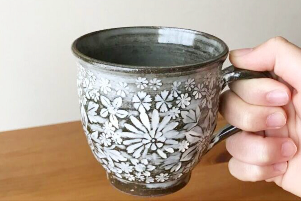 Kyo Yaki / Kiyomizu Yaki Mug – Kuro Inka Tessen by Seisen