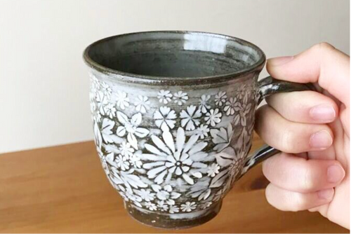 Kyo Yaki / Kiyomizu Yaki Mug – Kuro Inka Tessen by Seisen