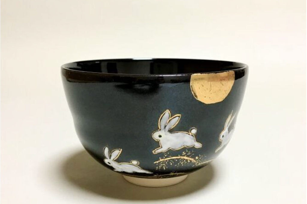 Kyo Yaki / Kiyomizu Yaki Matcha Bowl – Tenmoku Rabbit