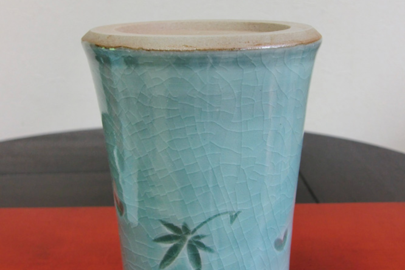 Kyo Yaki / Kiyomizu Yaki Vase – Hori Unkin Cylinder by Minoru