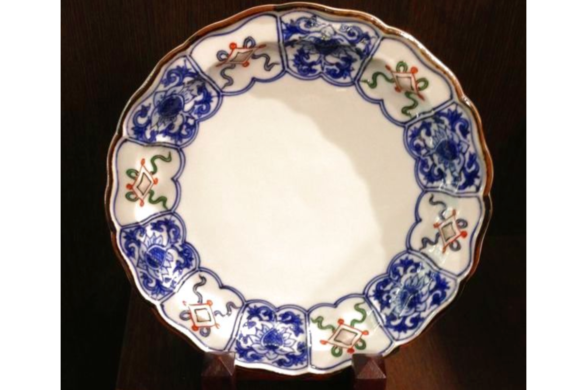 Kyo Yaki / Kiyomizu Yaki 6-Sun Plate – Jisai Takaramon by Unsen