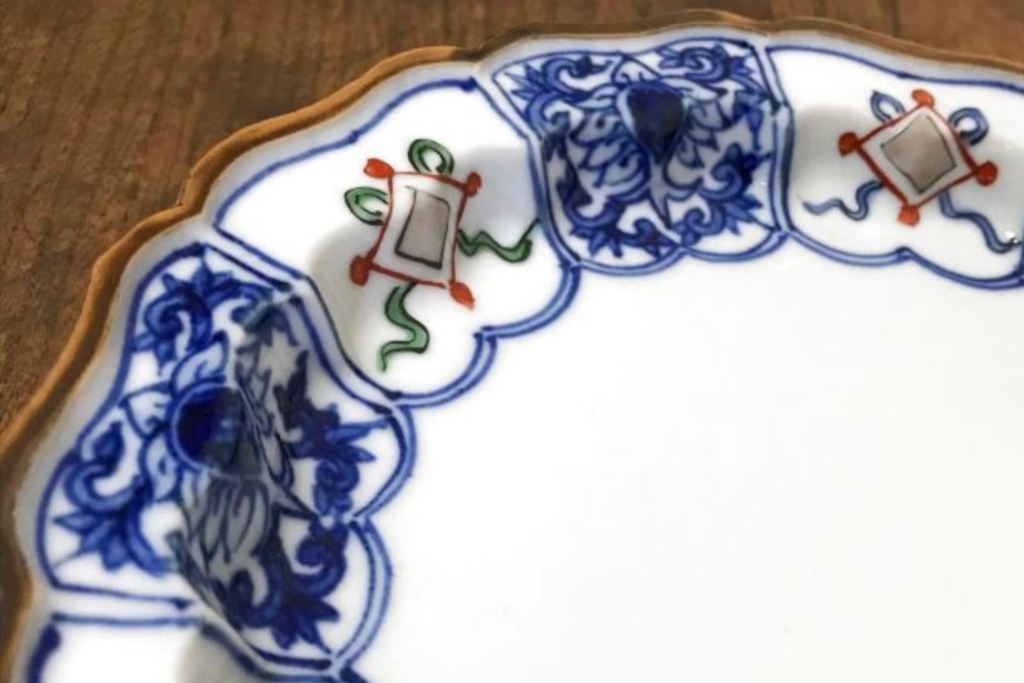 Kyo Yaki / Kiyomizu Yaki 6-Sun Plate – Jisai Takaramon by Unsen