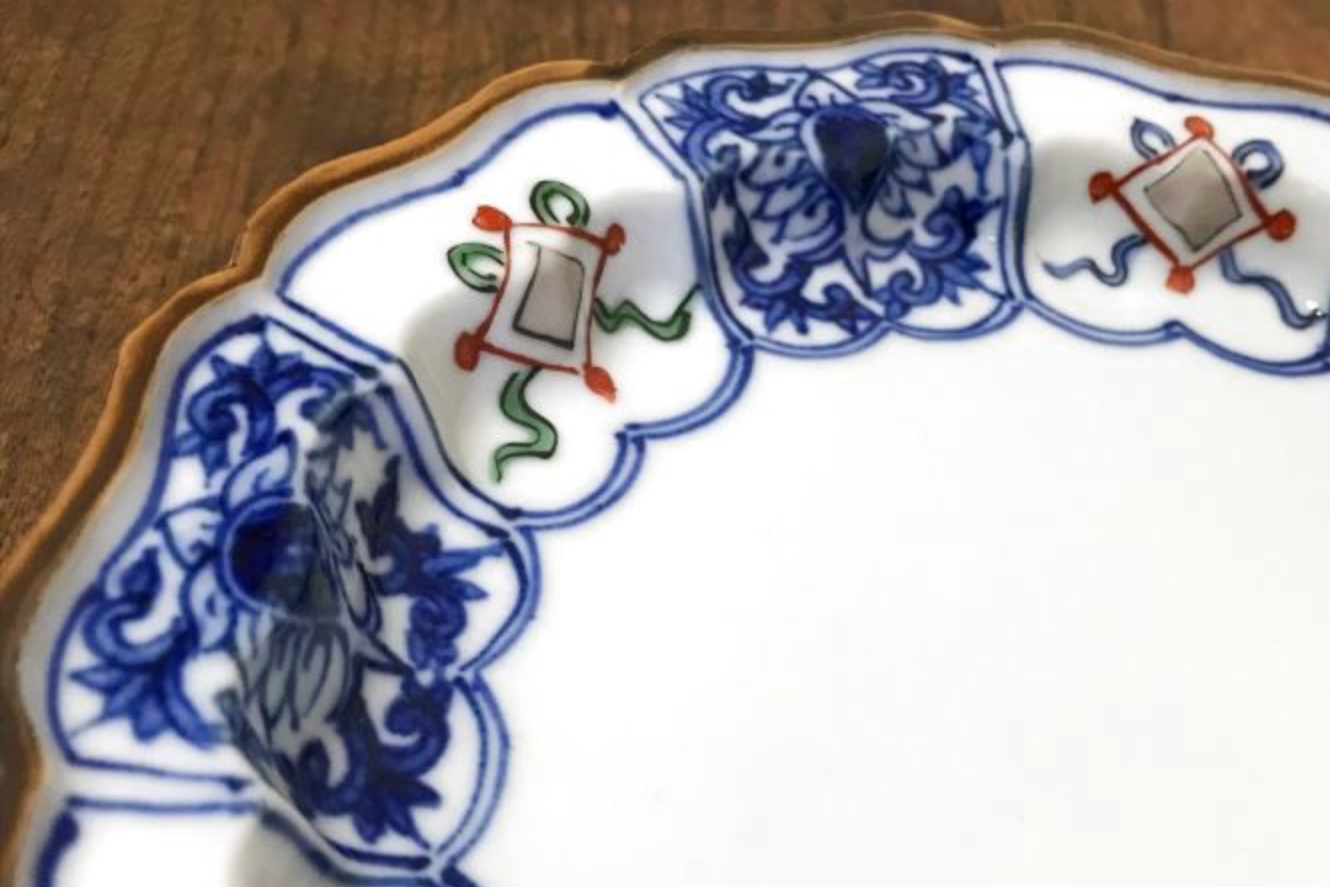 Kyo Yaki / Kiyomizu Yaki 6-Sun Plate – Jisai Takaramon by Unsen