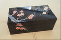 Rectangular Jewelry Box – Red & White Plum Blossoms with Mother-of-Pearl Inlay